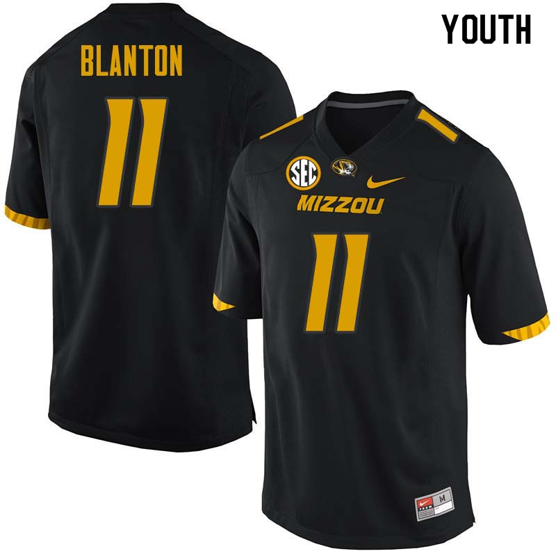 Youth #11 Kendall Blanton Missouri Tigers College Football Jerseys Sale-Black - Click Image to Close